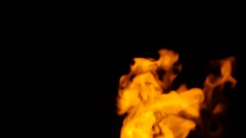 Fire flames on black background Stock Footage 82631847
