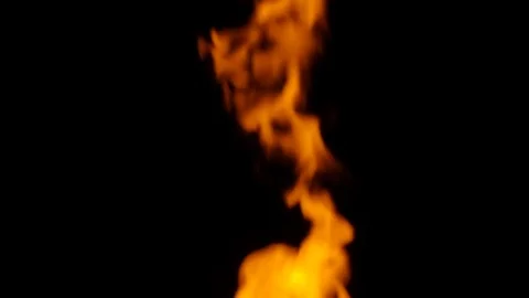 Fire flames on black background Stock Footage 82631975
