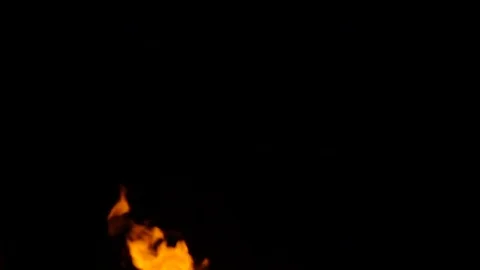 Fire flames on black background Stock Footage 82632279
