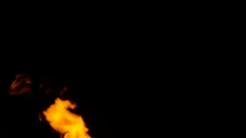 Fire flames on black background Stock Footage 82632599