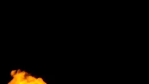 Fire flames on black background Stock Footage 82632760