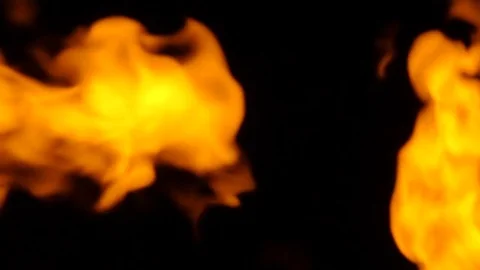 Fire flames on black background Stock Footage 82632988