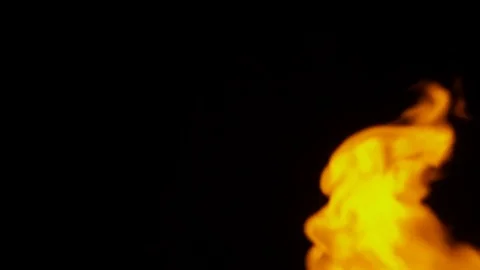 Fire flames on black background Stock Footage 82633089