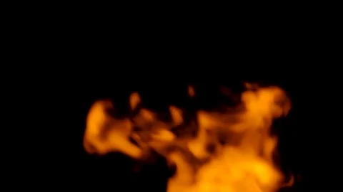 Fire flames on black background Stock Footage 82633250
