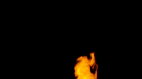 Fire flames on black background Stock Footage 82633337