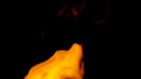 Fire flames on black background Stock Footage 82633775