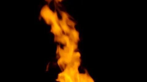 Fire flames on black background Stock Footage 82633936