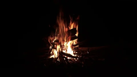 Fire flames on black background. Stock Footage 83495442