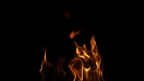 Fire flames on black background Stock Footage 106322079