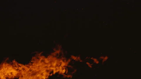 Fire flames black background Stock Footage 106472602