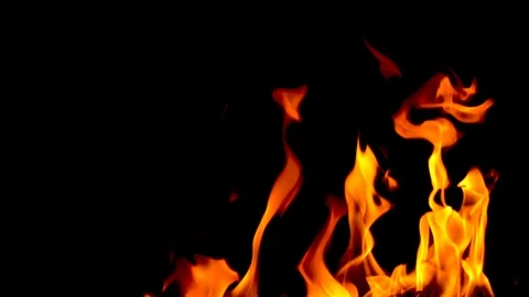 Fire flames on black background. Stock Footage 120121090