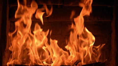 Fire flames on black background Stock Footage 144159931