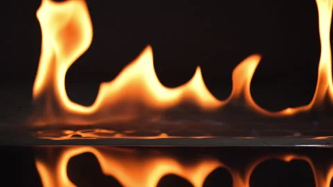 Fire flames on black background. Stock Footage 276188100