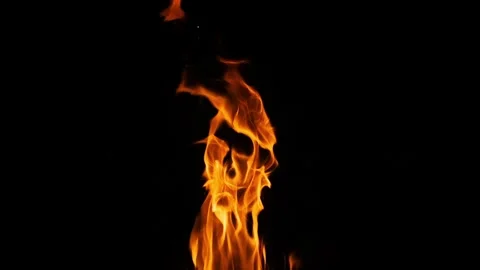 Fire Flames on Black Background Stock Footage 284674229