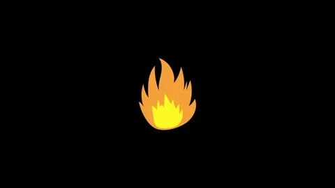Fire flames on black background Stock Footage 303339666