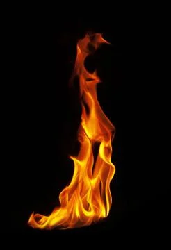 Fire flames on black background Stock Illustration