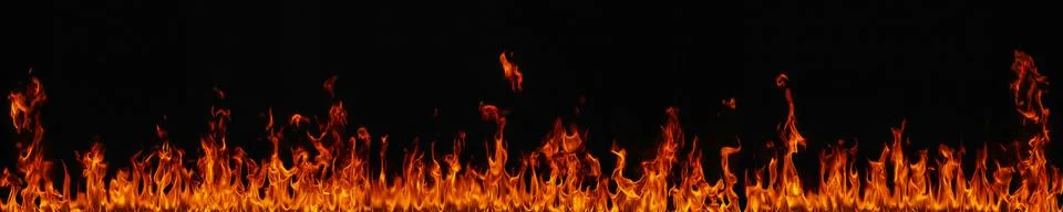 Fire flames on black background 스톡 일러스트