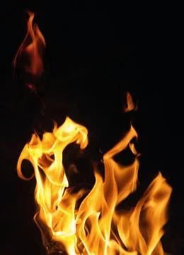 Fire flames on black background or texture 写真素材
