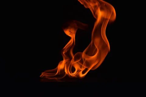 Fire flames on black background Stock Photos