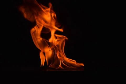 Fire flames on black background Stock Photos