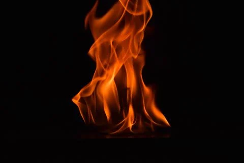 Fire flames on black background Stock Photos
