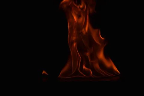 Fire flames on black background Stock Photos
