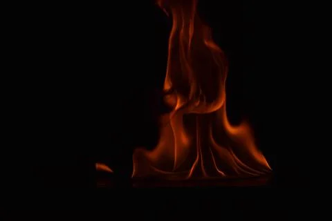 Fire flames on black background Stock Photos