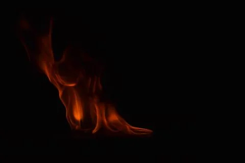 Fire flames on black background Stock Photos