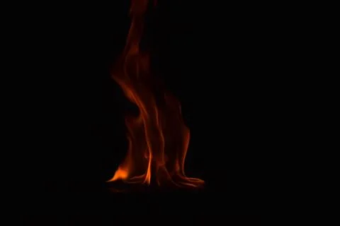 Fire flames on black background Stock Photos