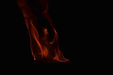 Fire flames on black background Stock Photos