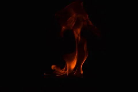 Fire flames on black background Stock Photos