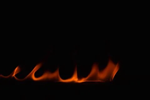 Fire flames on black background 스톡 사진