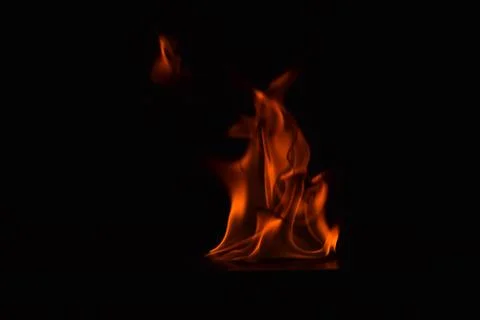 Fire flames on black background Stock Photos