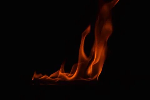 Fire flames on black background Stock Photos