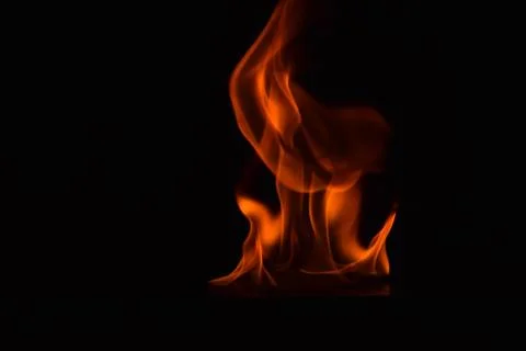 Fire flames on black background Stock Photos