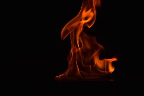 Fire flames on black background Stock Photos
