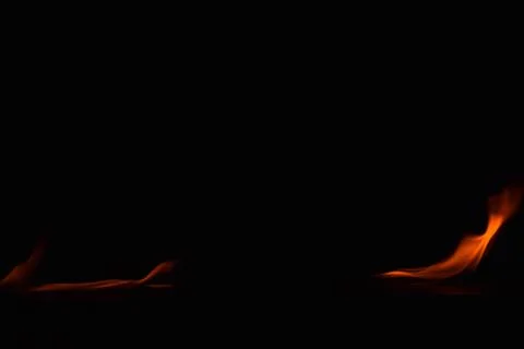 Fire flames on black background 스톡 사진