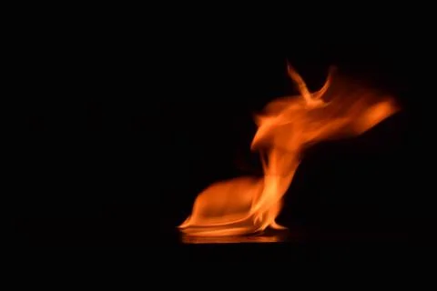 Fire flames on black background Stock Photos
