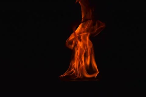 Fire flames on black background Stock Photos