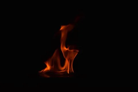 Fire flames on black background Stock Photos
