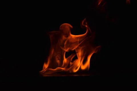 Fire flames on black background Stock Photos