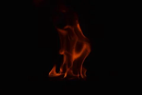 Fire flames on black background Stock Photos