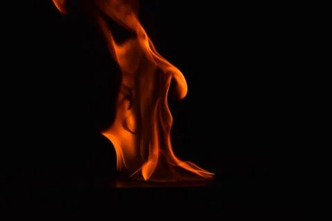 Fire flames on black background Stock Photos
