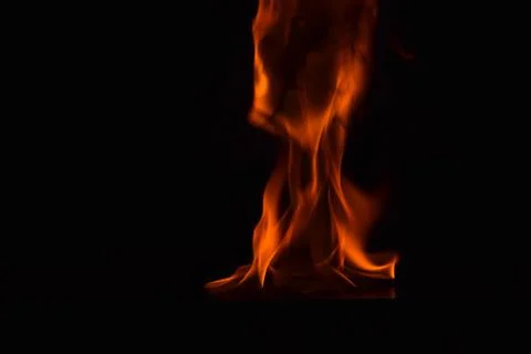 Fire flames on black background Stock Photos