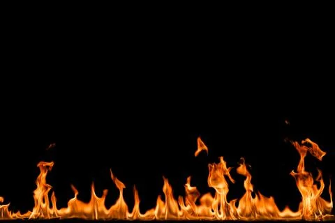 Fire flames on black background. Stock-Fotos