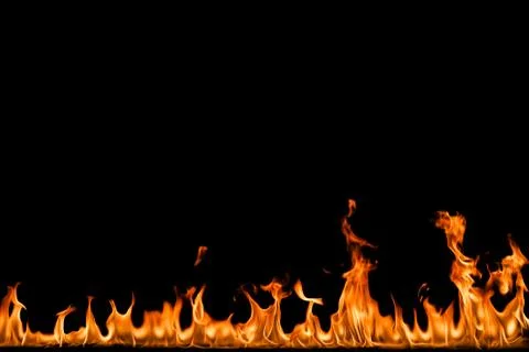 Fire flames on black background. Stock-Fotos