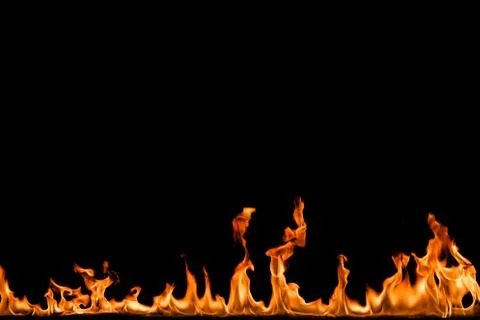 Fire flames on black background. Stock-Fotos