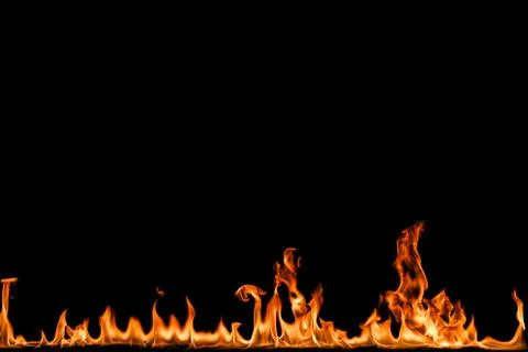 Fire flames on black background. Stock-Fotos