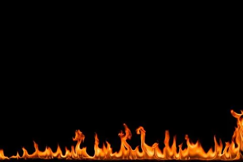 Fire flames on black background. Stock-Fotos