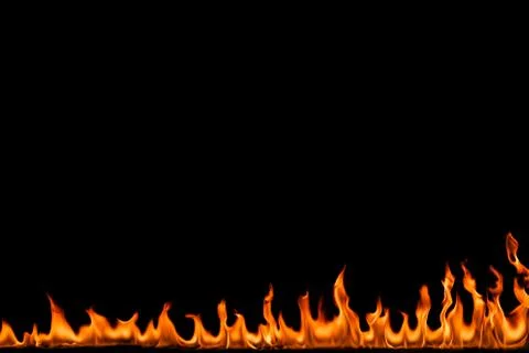 Fire flames on black background. Stock-Fotos